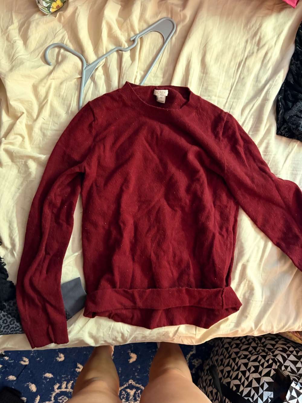 J. Crew Women's Long Sleeve Crewneck Sweater in Wine